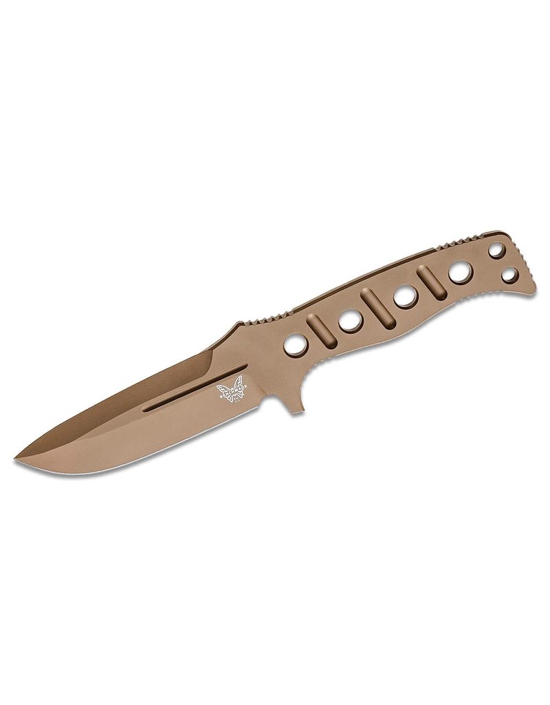 Benchmade Shane Sibert Adamas - 4.2" Flat Dark Earth Plain Blade and Skeletonized Handle, CruWear (375FE-1)