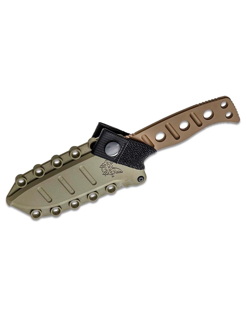 Benchmade Shane Sibert Adamas - 4.2" Flat Dark Earth Plain Blade and Skeletonized Handle, CruWear (375FE-1)