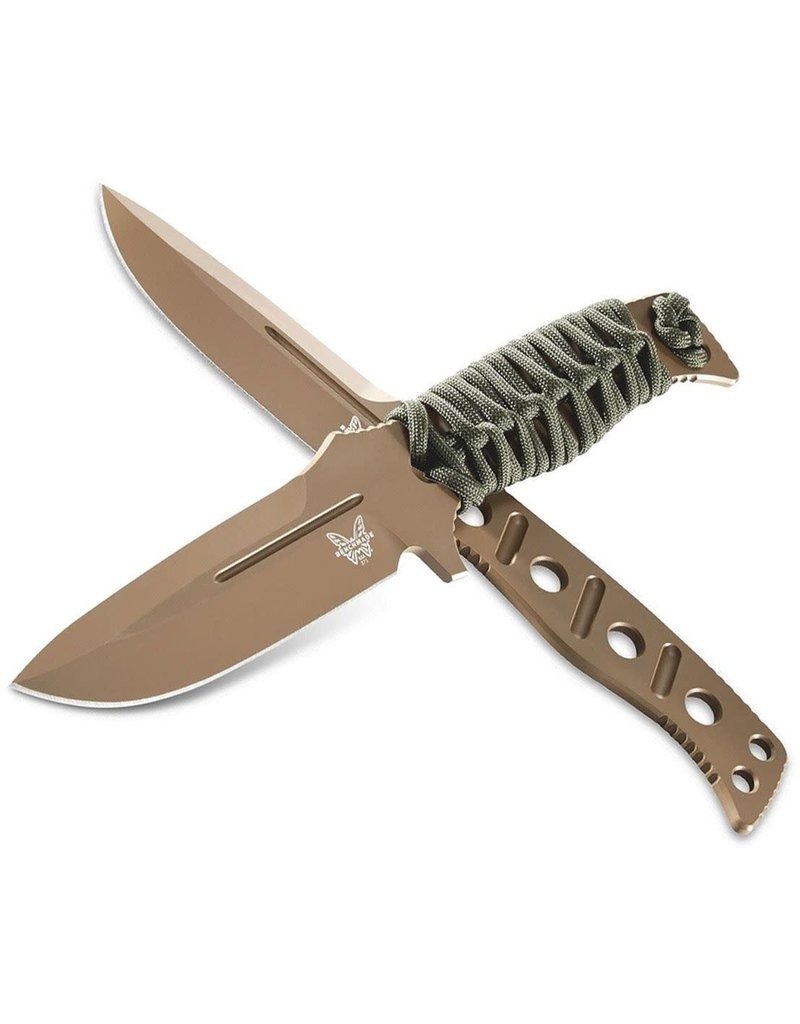 Benchmade Shane Sibert Adamas - 4.2" Flat Dark Earth Plain Blade and Skeletonized Handle, CruWear (375FE-1)