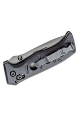 Benchmade Shane Sibert Mini Adamas - 3.25" Tungsten Gray Plain Blade, CruWear, Black G10 Handles (273GY-1)