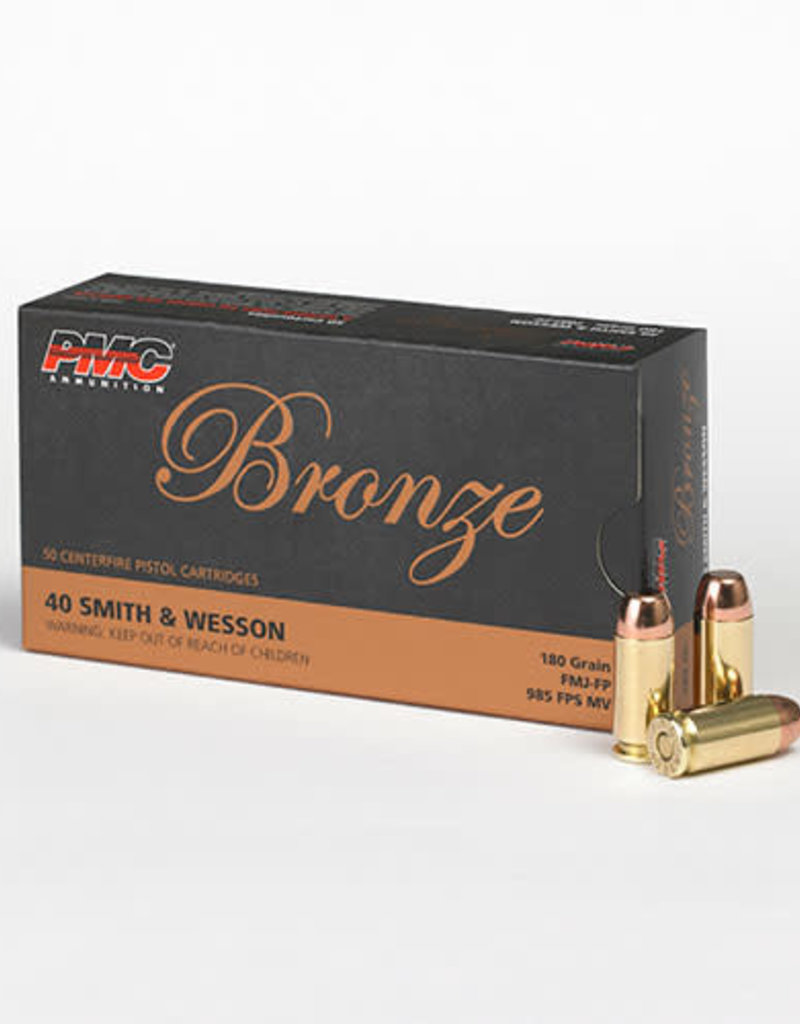 PMC Ammunition 40 S&W Bronze FMJ, 180 Grain Box (50/rds)