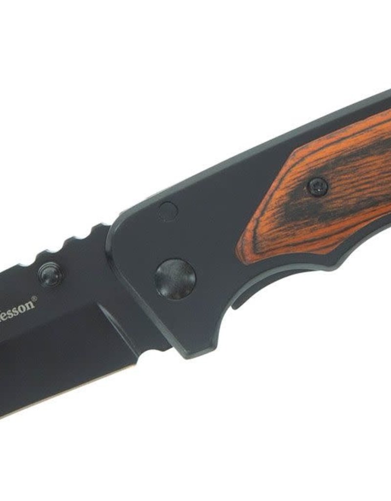 Smith & Wesson Black Plain Edge 8Cr13MoV Wood (SW1147091)
