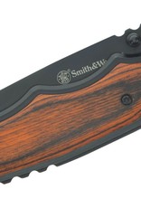 Smith & Wesson Black Plain Edge 8Cr13MoV Wood (SW1147091)