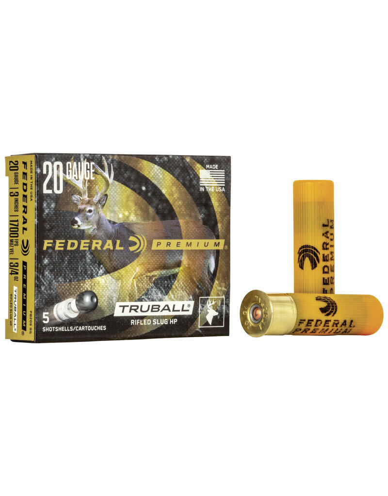 Federal Vital-Shok Rifled Slug - 20GA, 3", 3/4 oz., Box of 5 (PB209RS)