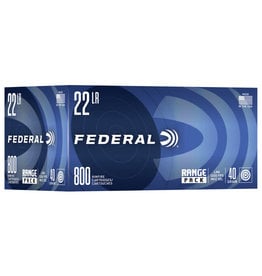 Federal Range - 22 LR, 40 GR, Lead Round Nose, Box of 800 Rounds (729B800)