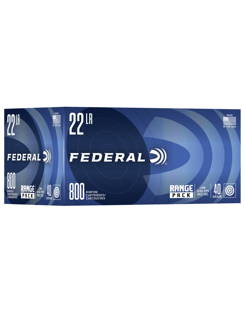 Federal Range - 22 LR, 40 GR, Lead Round Nose, Box of 800 Rounds (729B800)