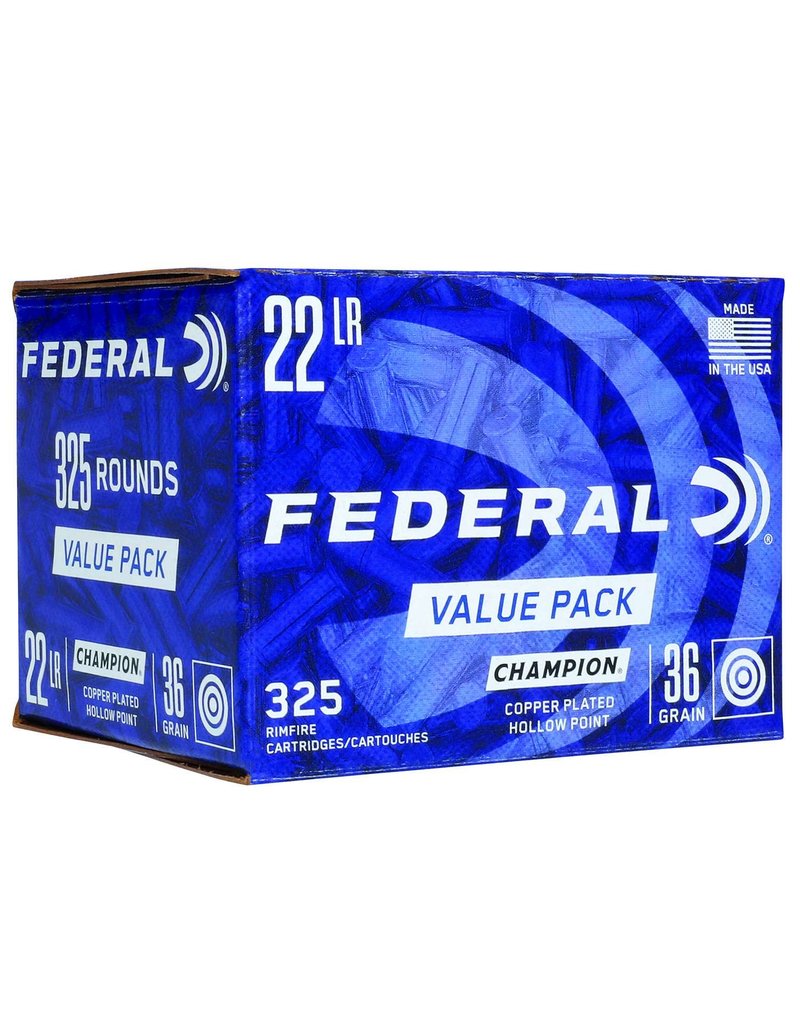 Federal Value Pack - 22 LR, 36 GR, Copper Plated Hollow Point, Box of 325 (725)