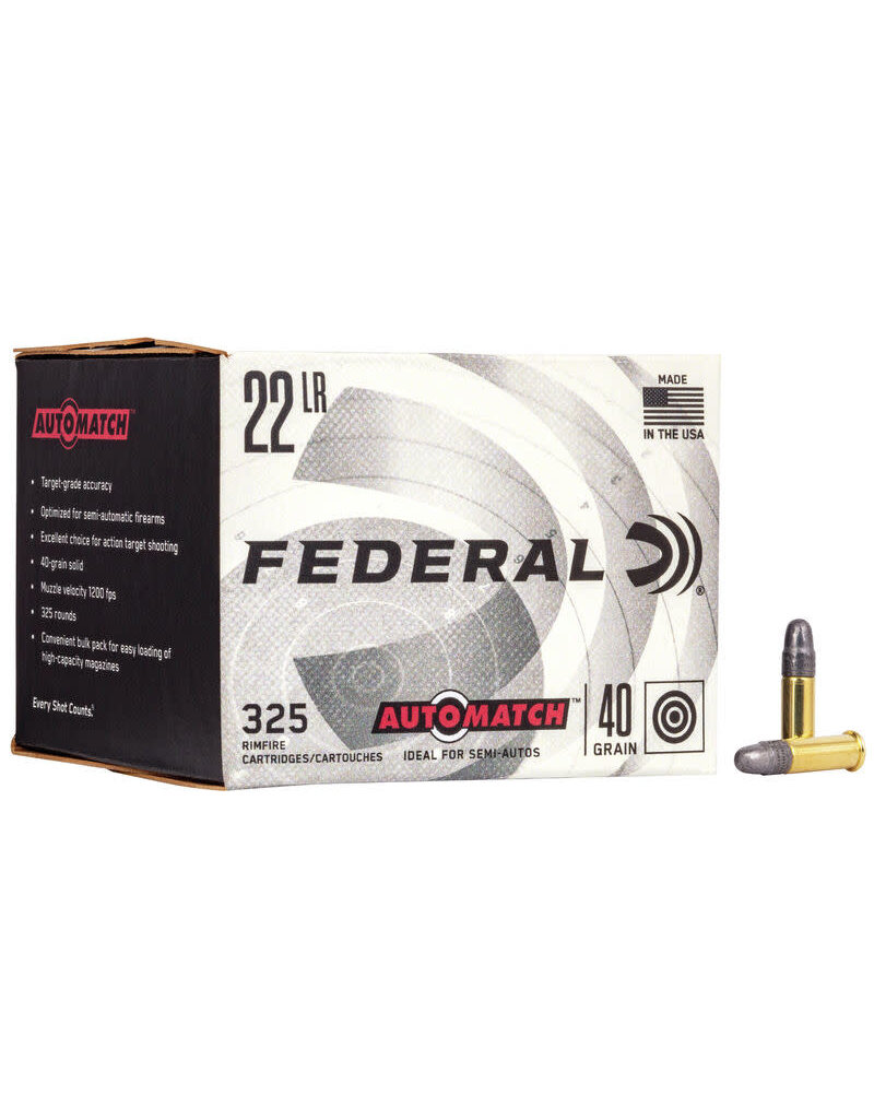 Federal AutoMatch Bulk Pack - .22LR, 40gr, LRN, Box of 325 (AM22)