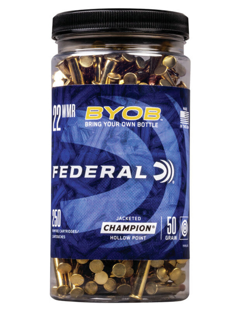Federal BYOB - 22 WMR, 50 GR, JHP, Bottle of 250 (757BTL250)
