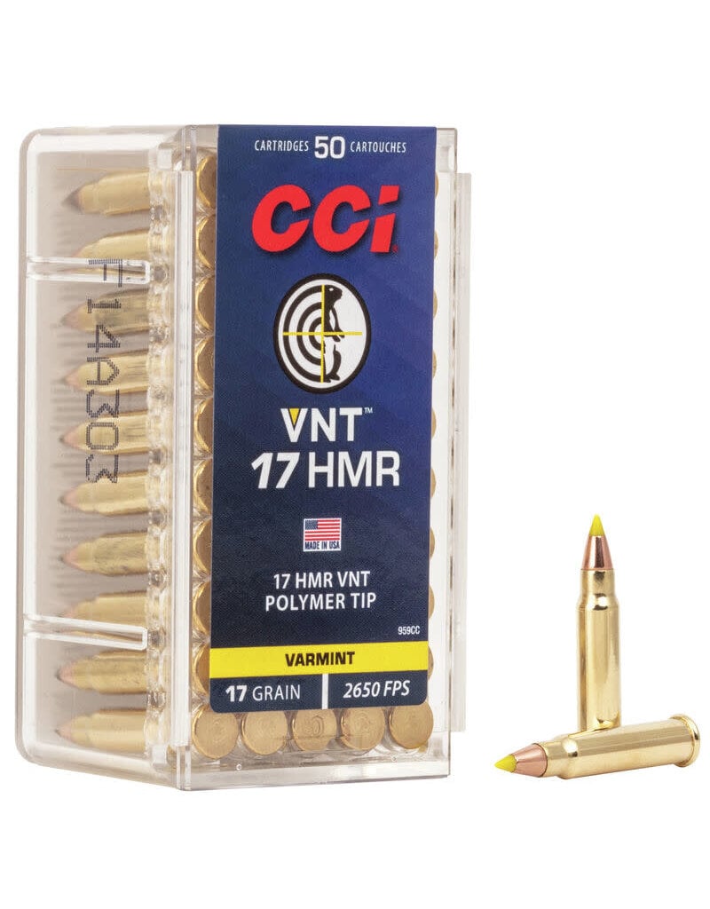 CCI Varmint Tip Rimfire Ammo 17HMR 17gr Poly Tip  50Rnd