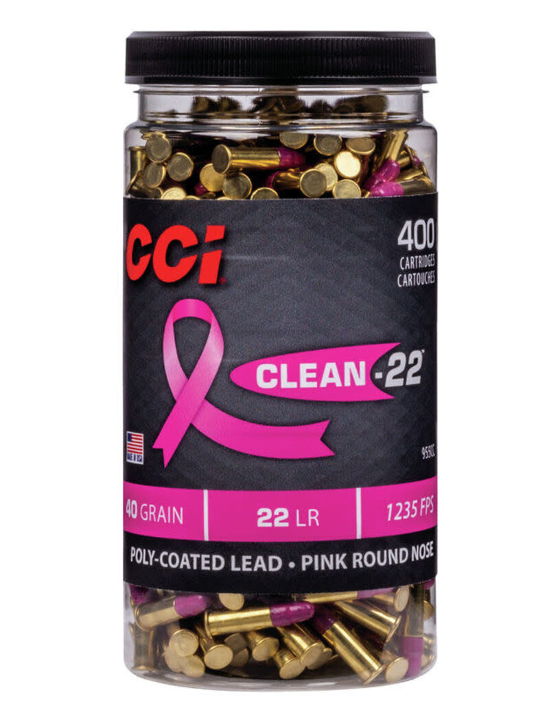 CCI .22 Long Rifle Pink Edition 40 grain LRN, Bottle of 400 (955CC)