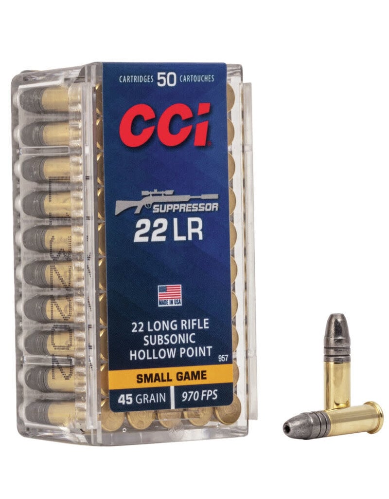 CCI Suppressor 22LR 45 GR LHP Box of 50 (957)