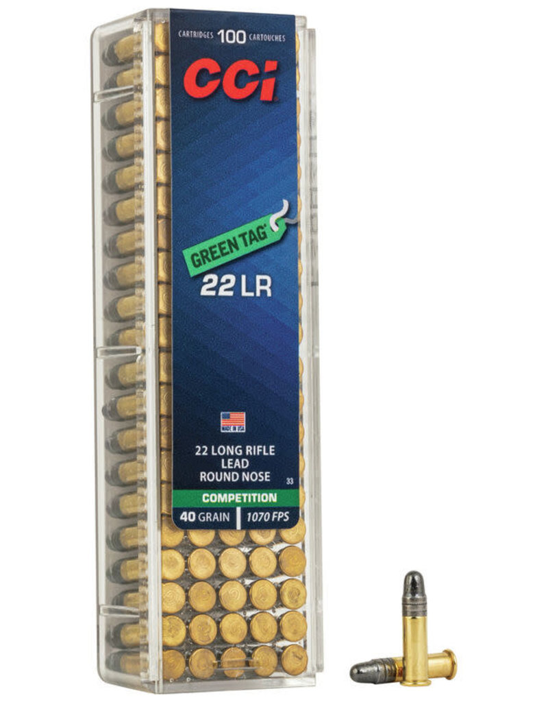 CCI Green Tag 22LR 40 GR LRN Box of  100 (33)