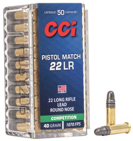 CCI Pistol Match 22LR 40 GR LRN Box of 50 (51)