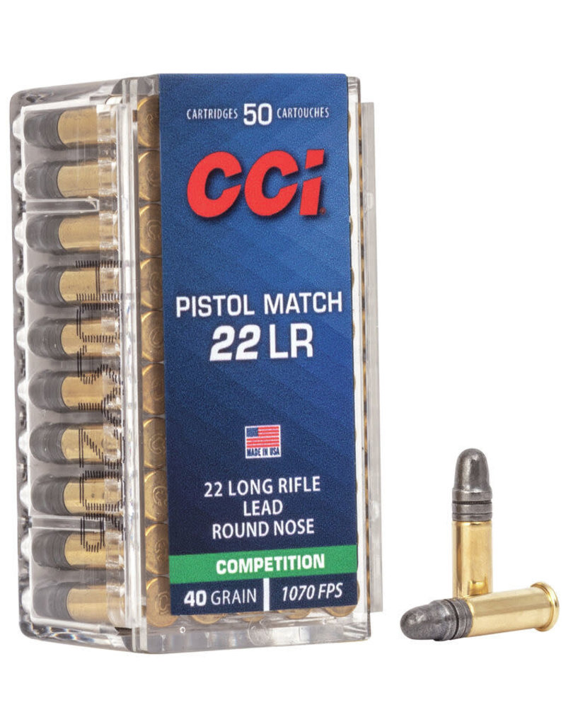 CCI Pistol Match 22LR 40 GR LRN Box of 50 (51)