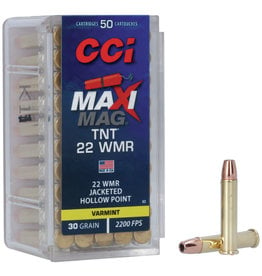 CCI MaxiMag TNT 22 WMR 30 GR JHP Box of 50 (63)