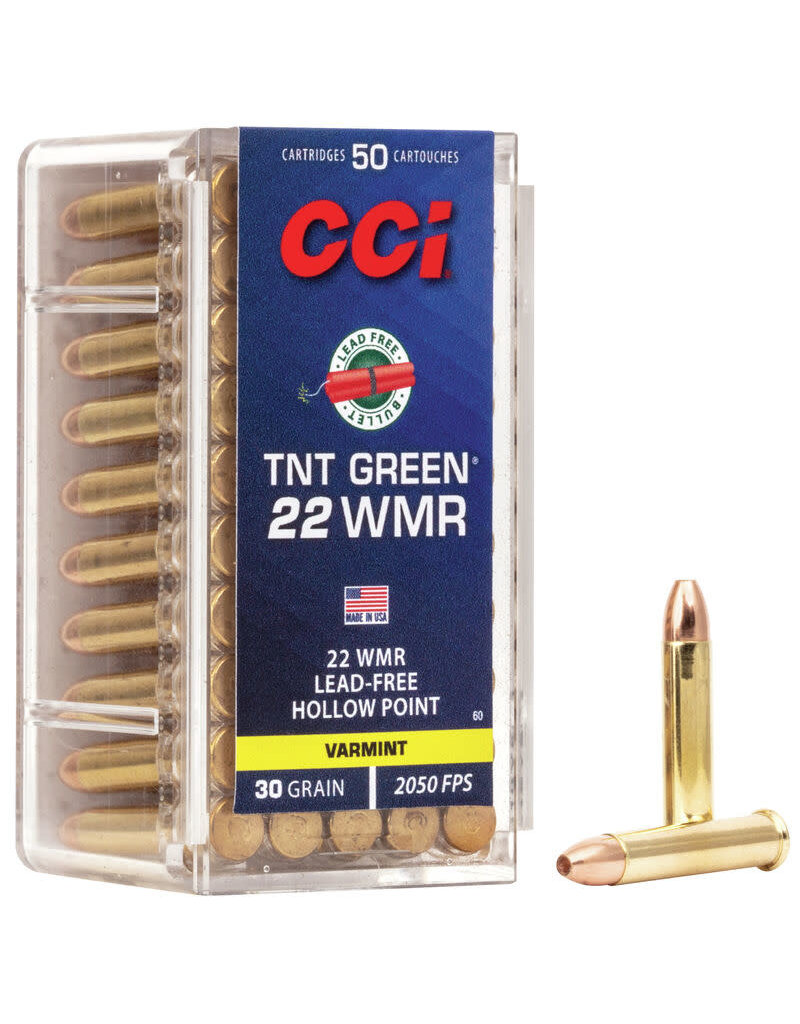 CCI TNT Green 22 WMR 30 GR HP Box of 50 (60)