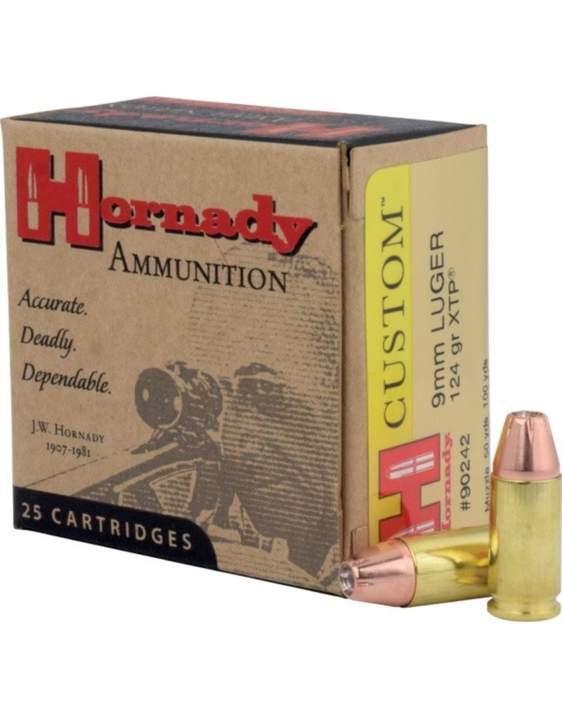 Hornady Custom Pistol - 9mm , 124 gr, XTP, Box of 25 (90242)