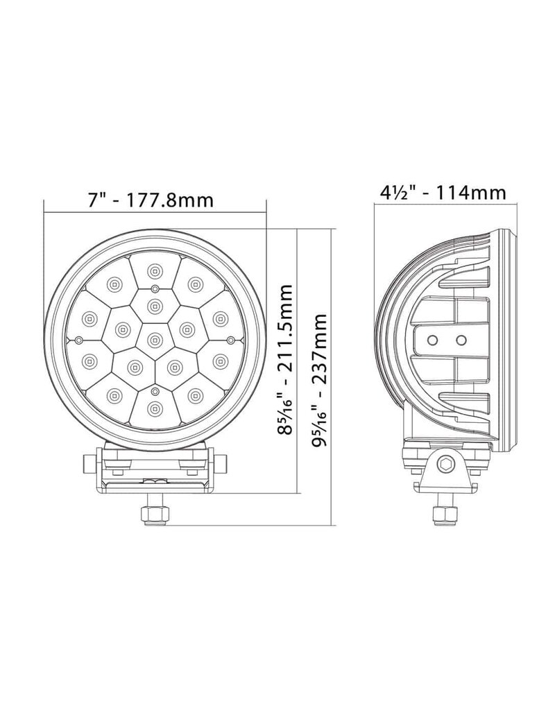 NightRider 7″ Round 80W Combo (N2480)