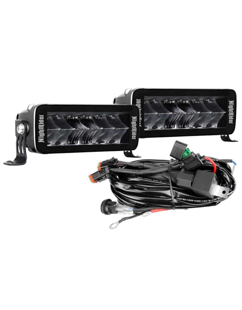 NightRider JET BLACK 7″ Double Row Auxiliary Driving Light Bar Kit – ECE Certified (NJ07EM-2)