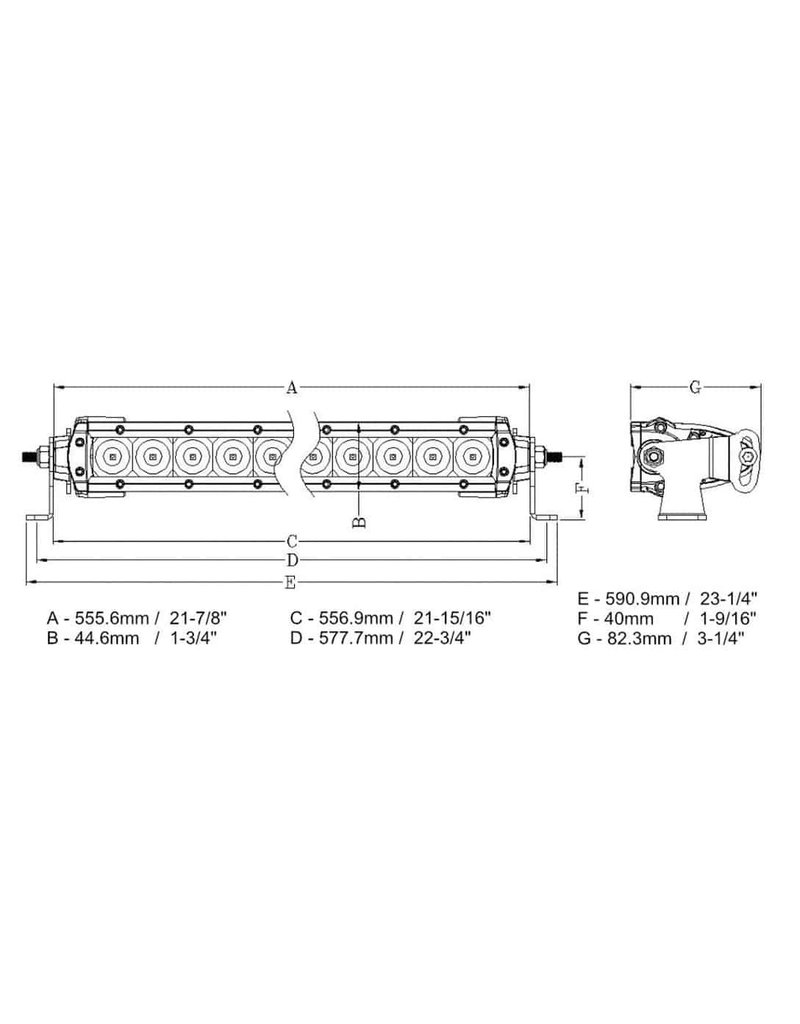 NightRider Driver B1 – 20″ Single Row SAE Driving Light Bar (N20E7D)