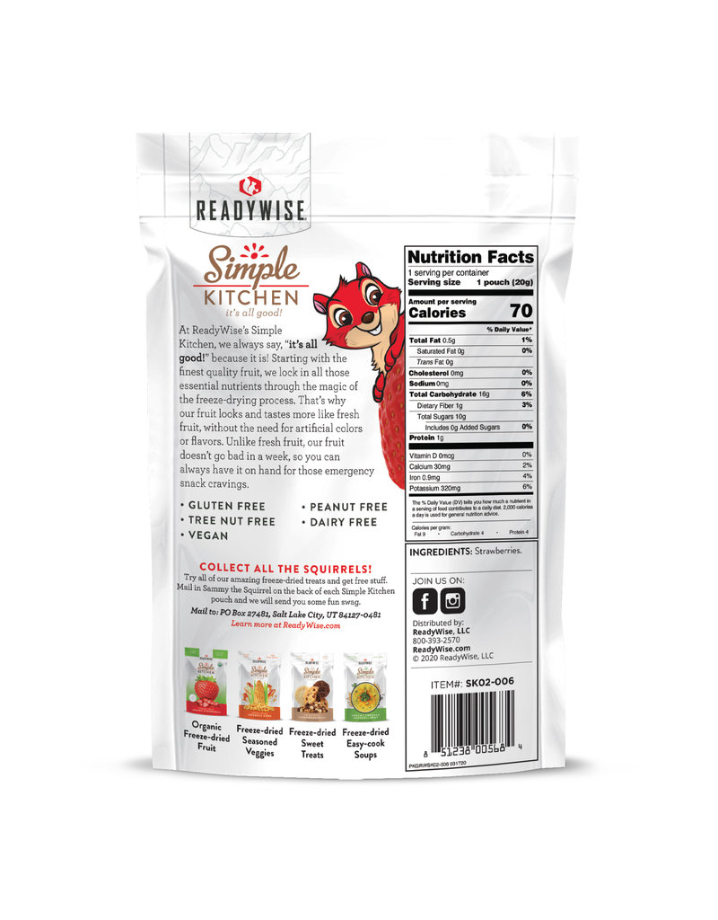 ReadyWise Simple Kitchen Freeze-Dried Strawberries (RWSK02-006)