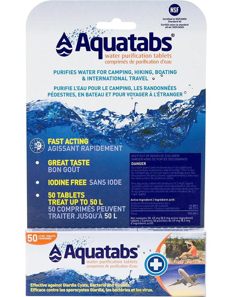 Aquatabs Water Purification Tablets 49 mg  - 50 Pack (AQ0049-50P)