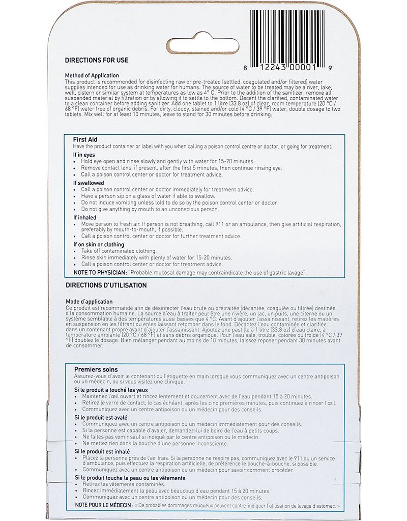 Aquatabs Water Purification Tablets 49 mg  - 50 Pack (AQ0049-50P)