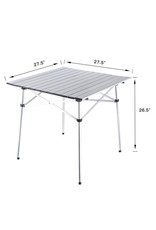 PHAT Foldable Portable Square Aluminum Camping Table With Carrying Bag, 27.5" X 27.5" (PT-TY501G)