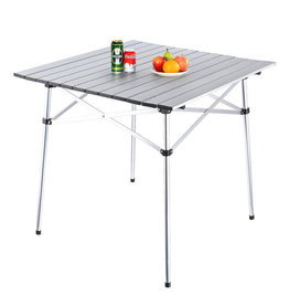 PHAT Foldable Portable Square Aluminum Camping Table With Carrying Bag, 27.5" X 27.5" (PT-TY501G)