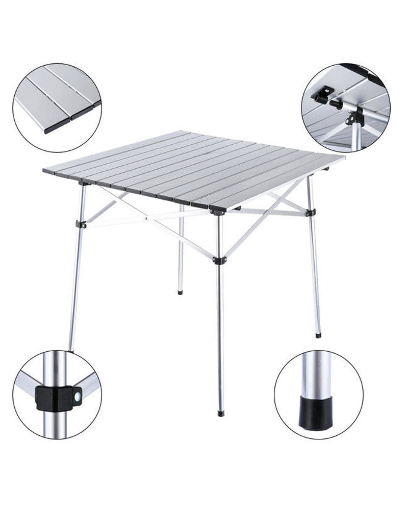 PHAT Foldable Portable Square Aluminum Camping Table With Carrying Bag, 27.5" X 27.5" (PT-TY501G)