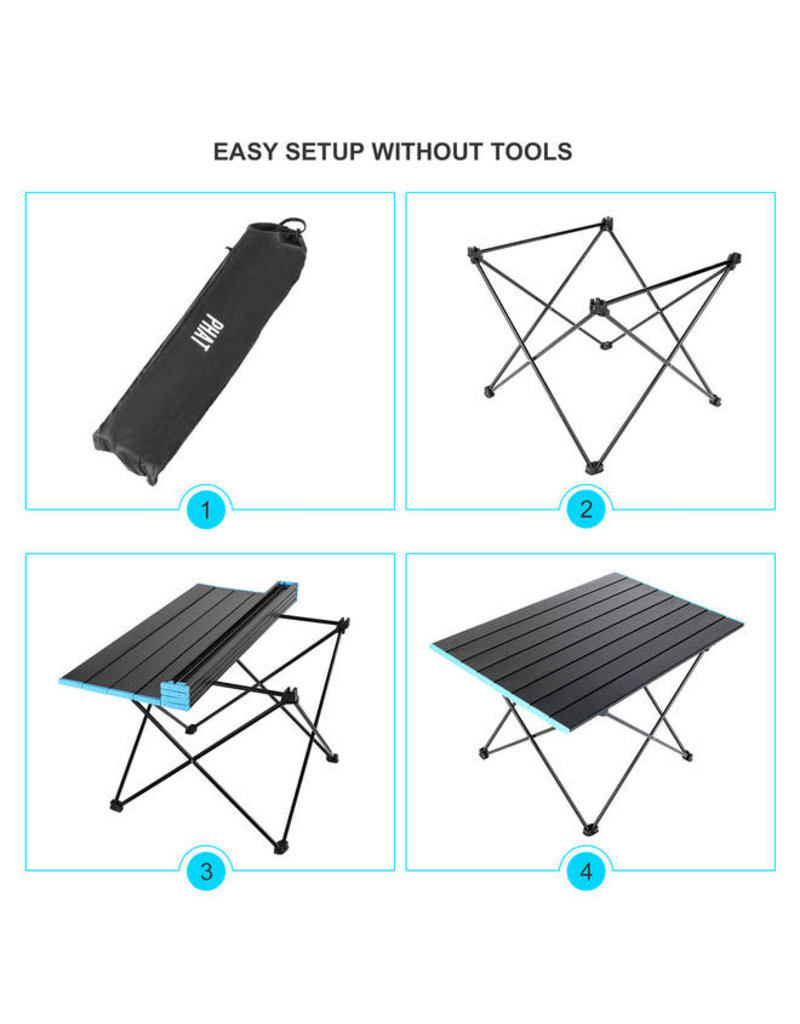 PHAT Ultralight Aluminum Folding Camping Table (Large) 27" X 18" X 16" (PT-YYZ04L)
