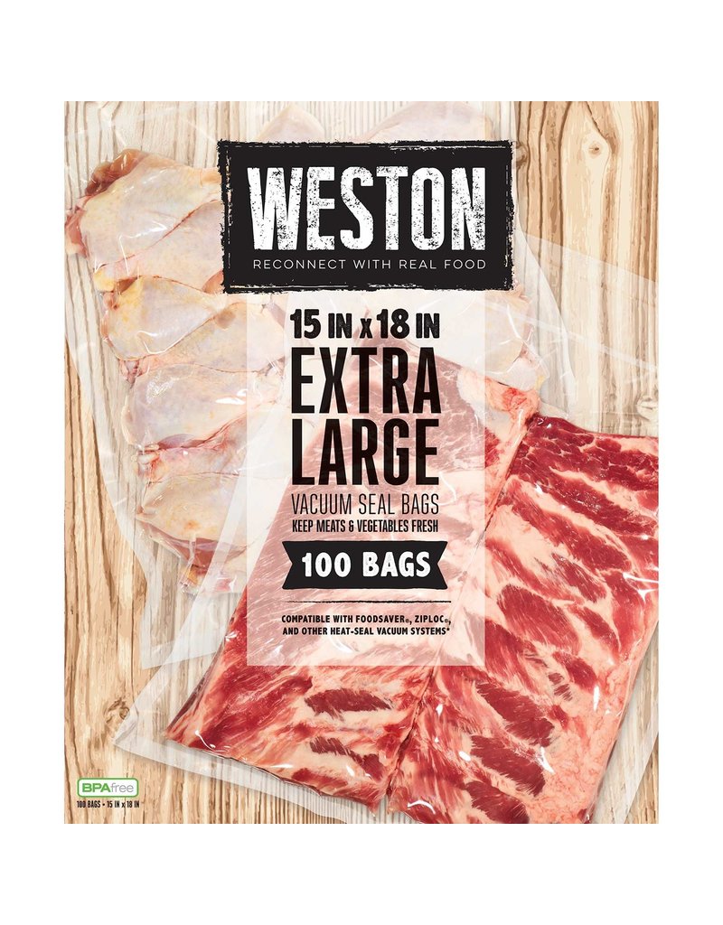 Weston Extra Large 15 X 18 Vacuum Bags - 100 Count (30-0105-W)