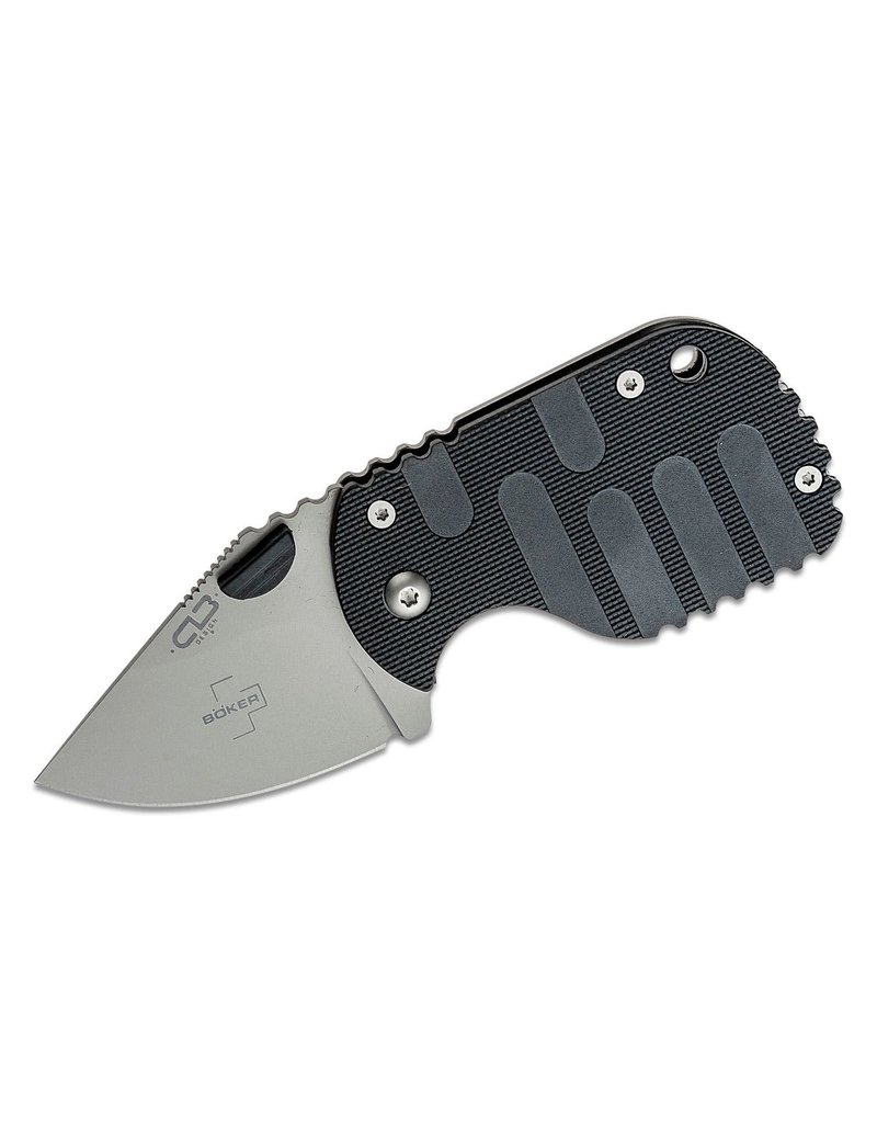 Boker Plus CLB Subcom 2.0 - 2.28" Bead Blast D2 Satin Plain Edge, Black Zytel Handles (01BO525)