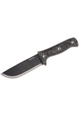 Condor Tool & Knife Crotalus Knife - 5.5" Black 1075 Carbon Steel Plain Edge, Micarta Handles, Kydex Sheath (60202)