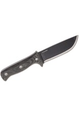 Condor Tool & Knife Crotalus Knife - 5.5" Black 1075 Carbon Steel Plain Edge, Micarta Handles, Kydex Sheath (60202)