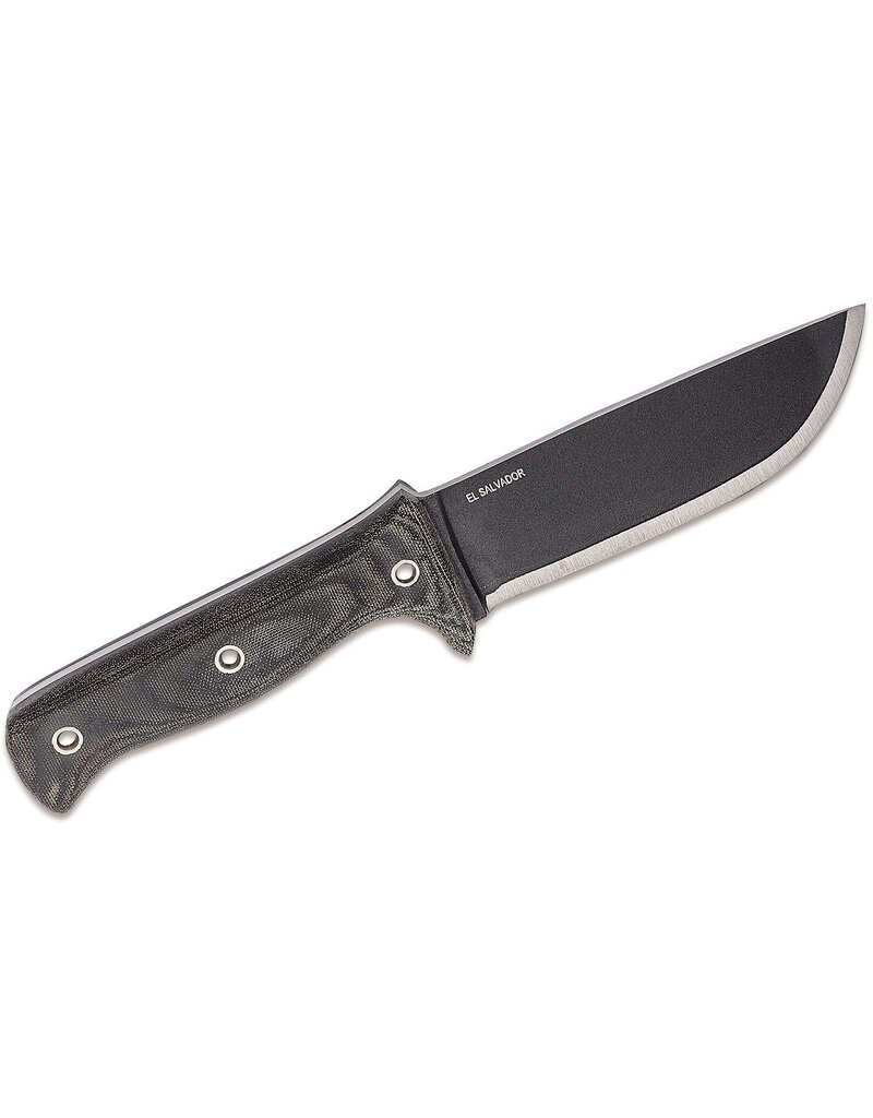 Condor Tool & Knife Crotalus Knife - 5.5" Black 1075 Carbon Steel Plain Edge, Micarta Handles, Kydex Sheath (60202)