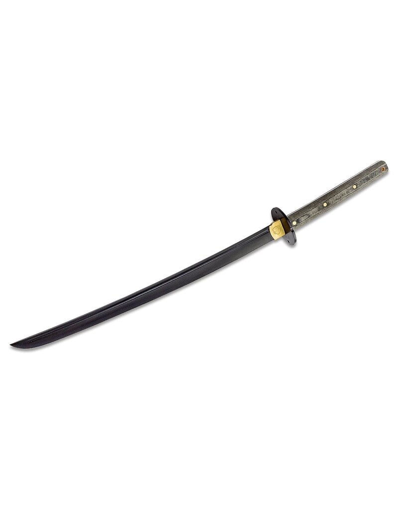 Condor Tool & Knife Tactana Sword - 20.88" Black 1075 Carbon Steel Plain Edge, Micarta Handles, Leather Sheath (61303)