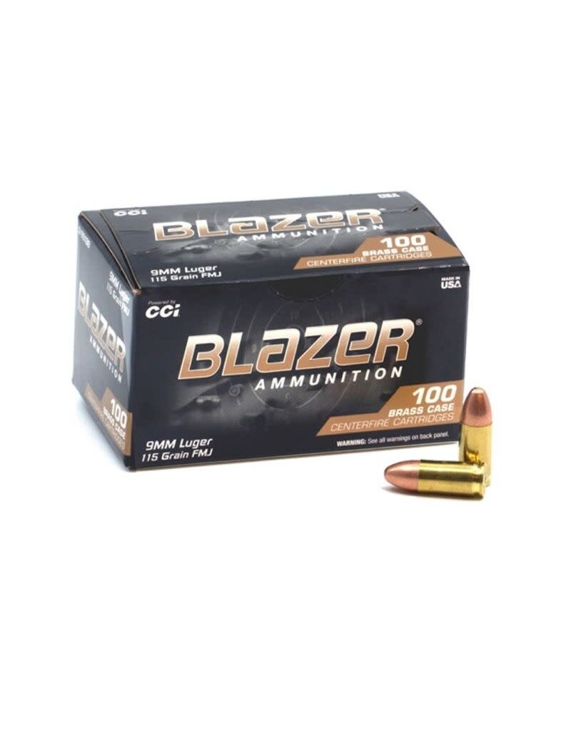 CCI Blazer Brass - 9mm, 115gr, FMJ, Box of 100 (51991BB)
