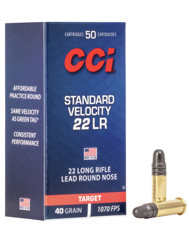 CCI Standard Velocity - .22LR, 40gr., LRN, Box of 50 (35)