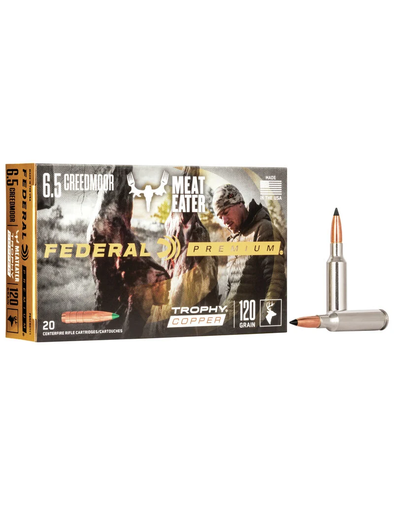 Federal Premium - 6.5 Creed ., 120gr., Trophy Copper , Box of 20 (P65CRDTC1)