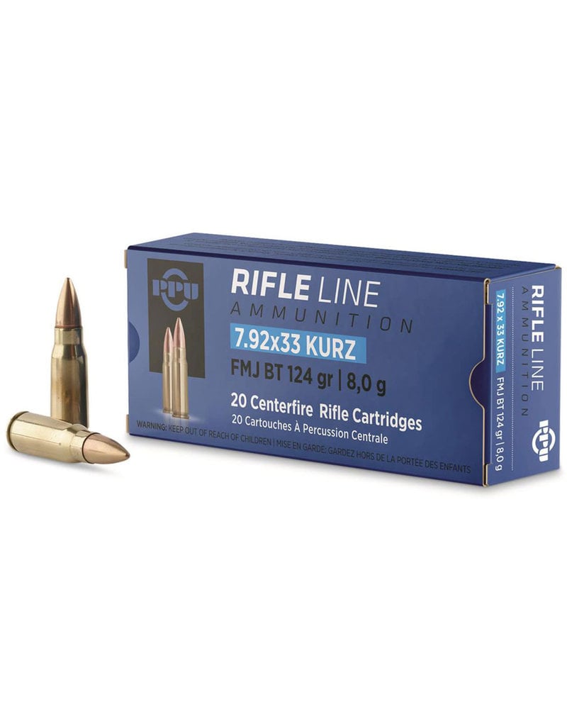 PPU Prvi Partizan - 7.92x33mm Kurz, 124gr, FMJ, Box of 20 (A424)