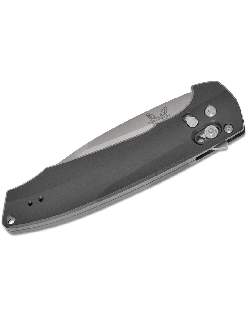 Benchmade Arcane Assisted - 3.2" Satin Plain Blade, S90V, Black Aluminum Handles (490)