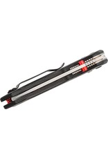Benchmade Mini Freek - 3" Satin Plain Blade, Carbon Fiber Handles, S90V, True Red Accents (565-1)