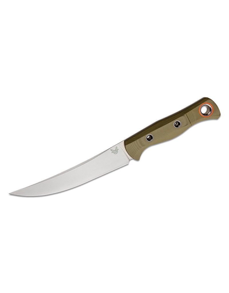 Benchmade Hunt Meatcrafter - 6.08"  Stonewashed Trailing Point, CPM-S45VN, OD Green G10 Handles (15500-3)