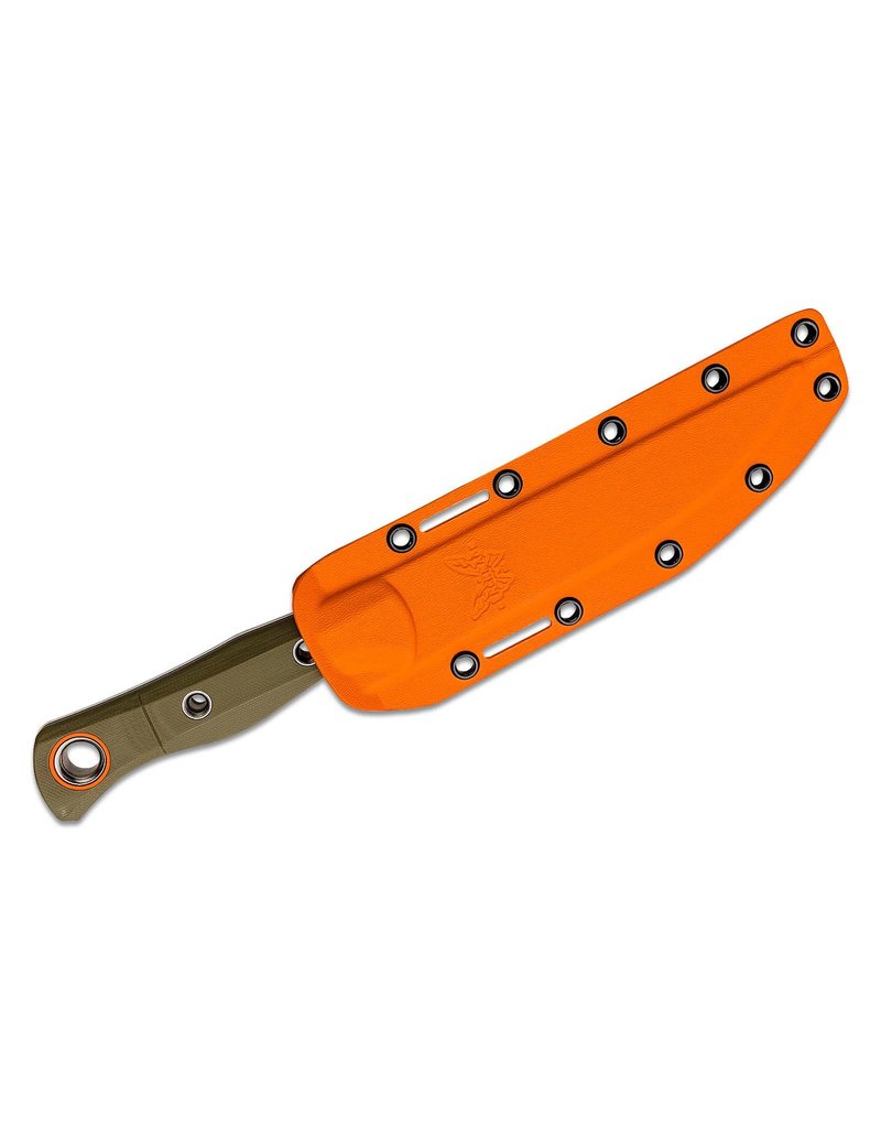 Benchmade Hunt Meatcrafter - 6.08"  Stonewashed Trailing Point, CPM-S45VN, OD Green G10 Handles (15500-3)
