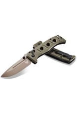 Benchmade Shane Sibert Mini Adamas - 3.25" Flat Dark Earth Plain Blade, CruWear, OD Green G10 Handles (273FE-2)