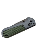 Benchmade Redoubt - 3.55"  Graphite Black Plain Blade, CPM-D2, Gray and Green Grivory Handles (430BK)