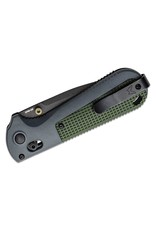 Benchmade Redoubt - 3.55"  Graphite Black Plain Blade, CPM-D2, Gray and Green Grivory Handles (430BK)