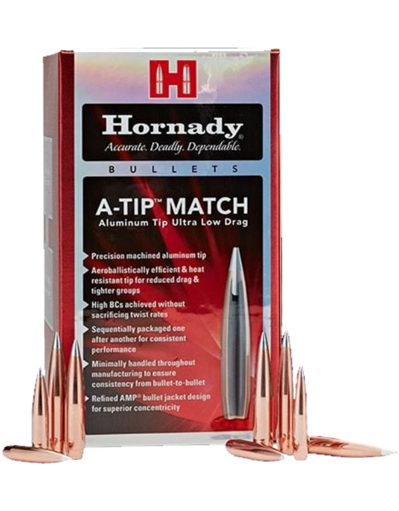 Hornady A-Tip Match Bullets - 22 Cal, 90gr, .224", A-Tip, Box of 100 (2286)